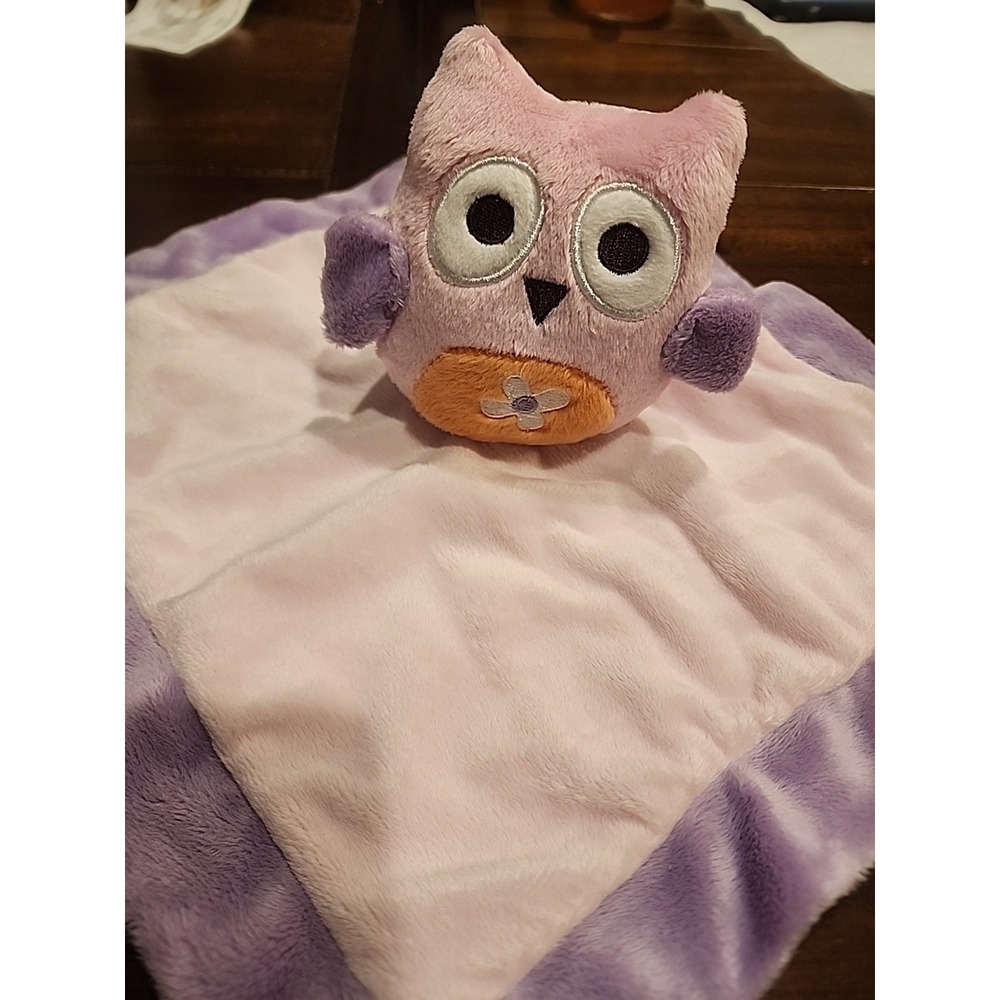 Bananafish Owl Security Blanket Baby Lovey Pink Purple Plush Banana Fish